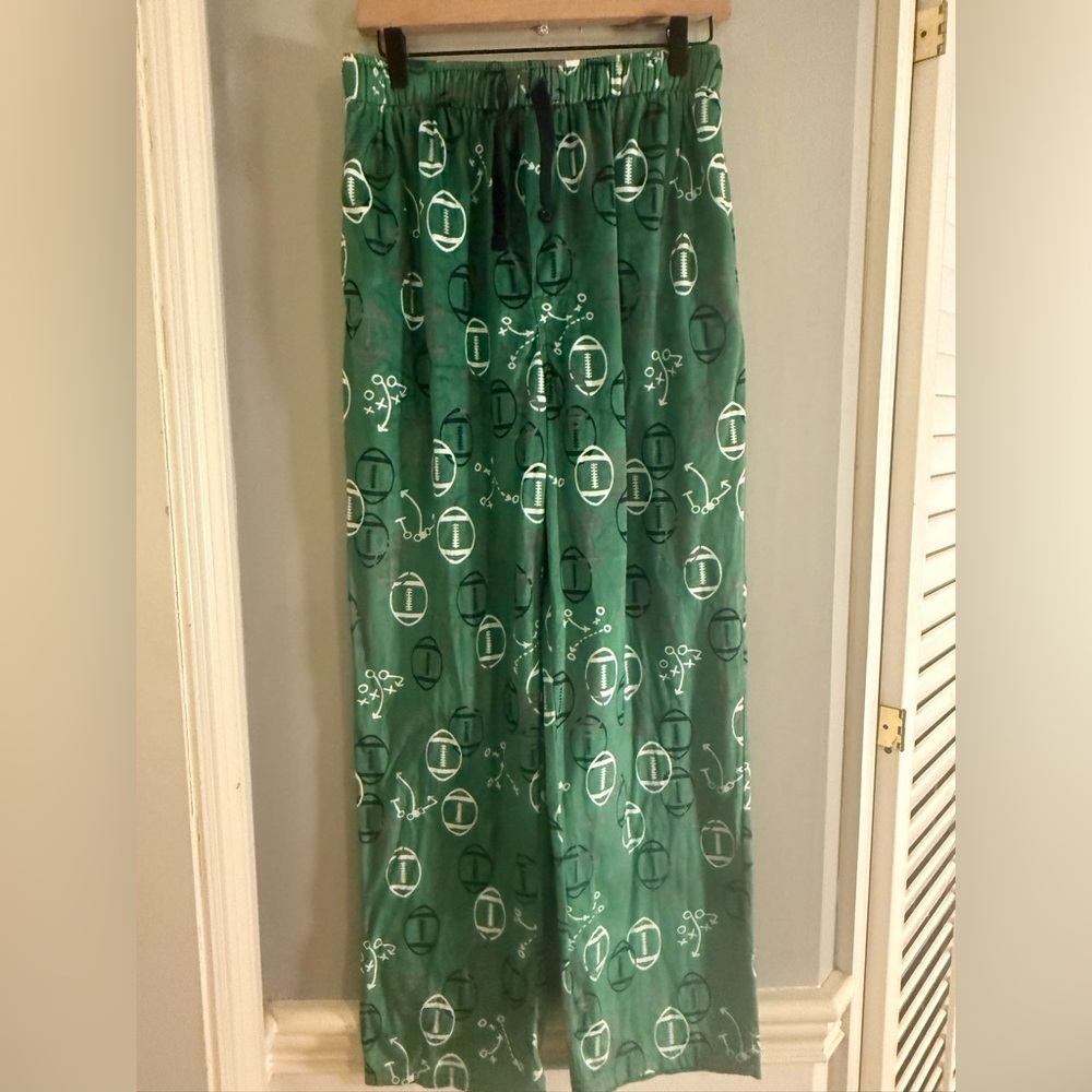 🏈 Weatherproof Football Print Pajama Pants – Size M